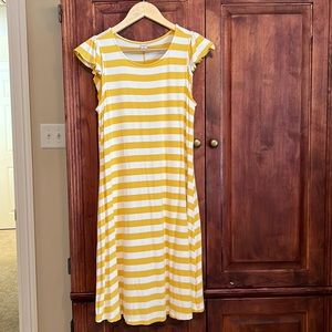 Yellow/white striped Old Navy dress Sz S